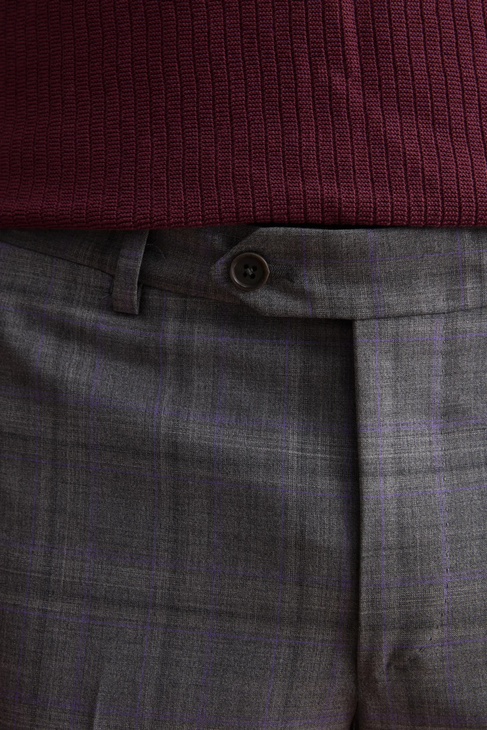 Abito Check Monopetto Foderato Regular Fit in Lana Vergine - GRIGIO QUADRI
