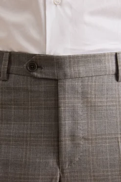 Abito Check Monopetto in Pura Lana Vergine - GRIGIO CHIARO QUADRI
