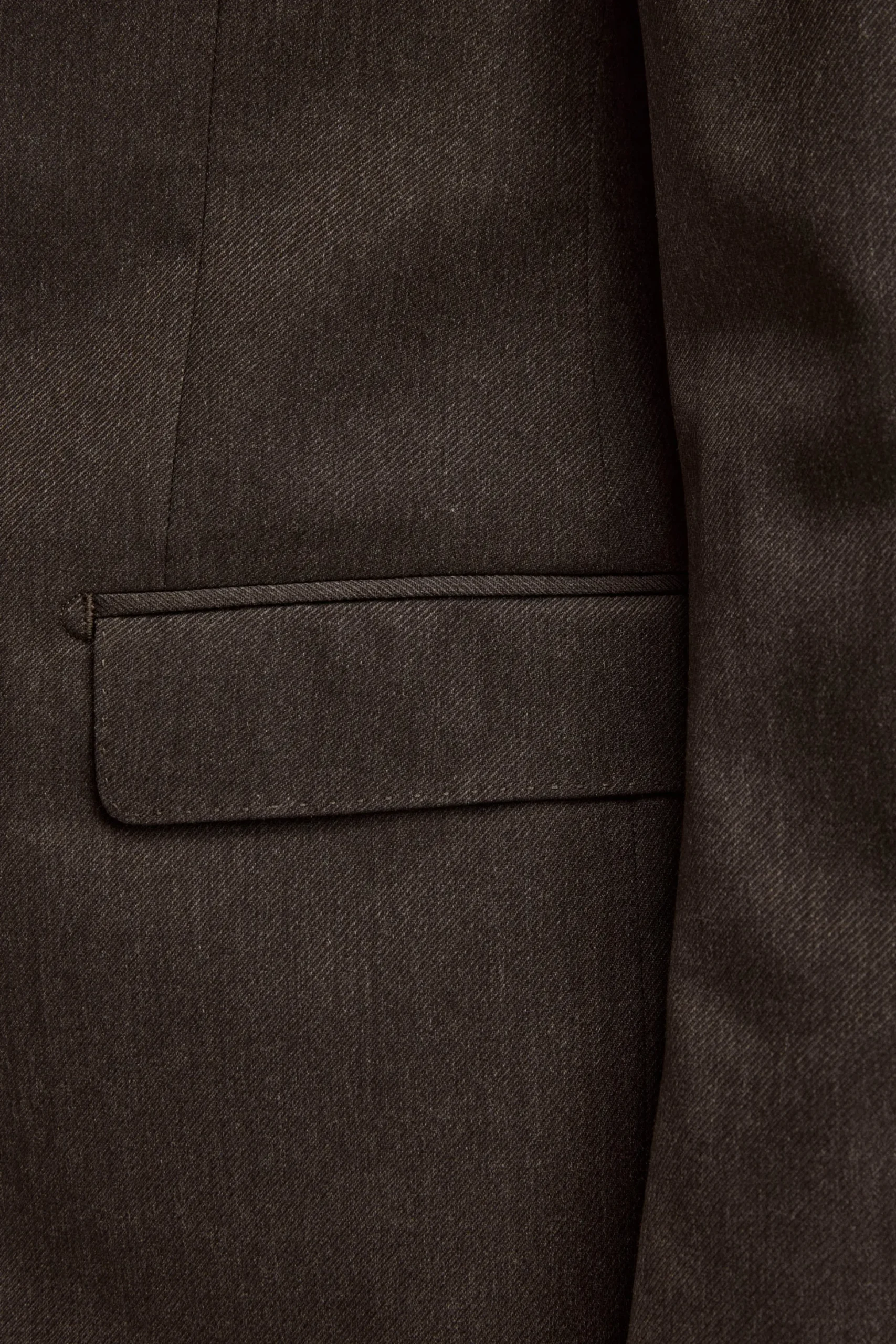 Abito Comfort Fit Monopetto in Lana Vergine - MARRONE