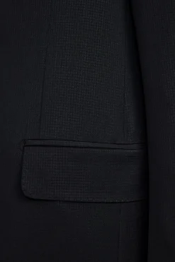Abito Elegante Strutturato Monopetto in Lana Vergine - BLU