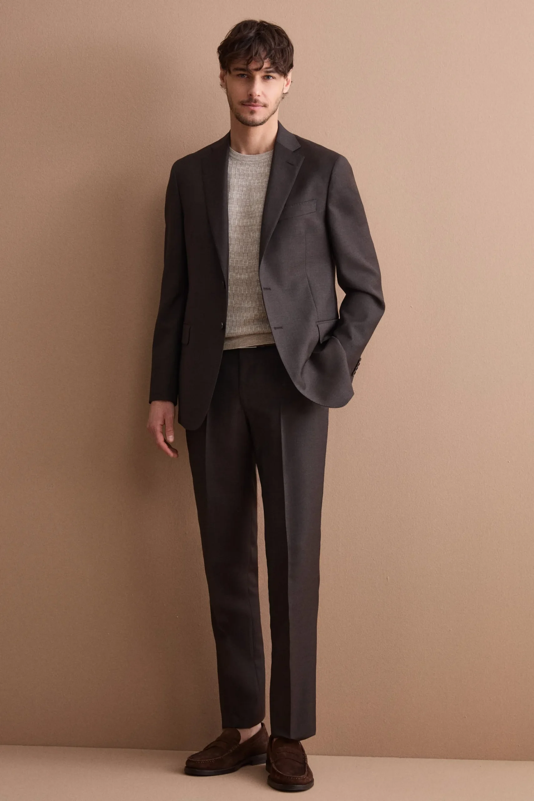 Abito Galles in Lana Vergine Regular Fit - GALLES MARRONE