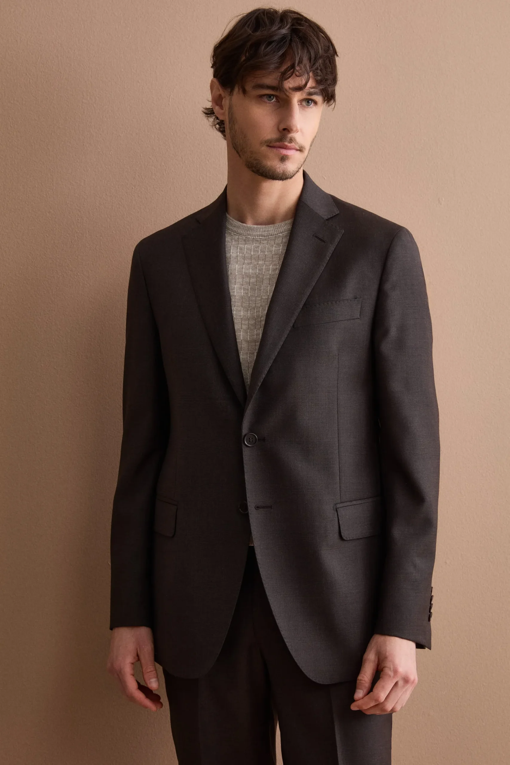 Abito Galles in Lana Vergine Regular Fit - GALLES MARRONE