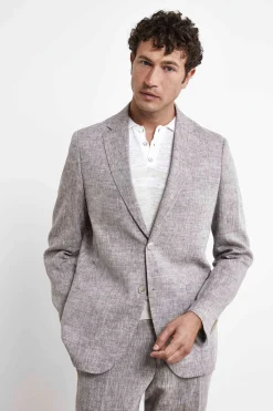 Abito in lino slim fit - MARRONE