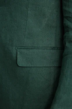 Abito Monopetto Comfort Fit in Puro Lino - VERDE