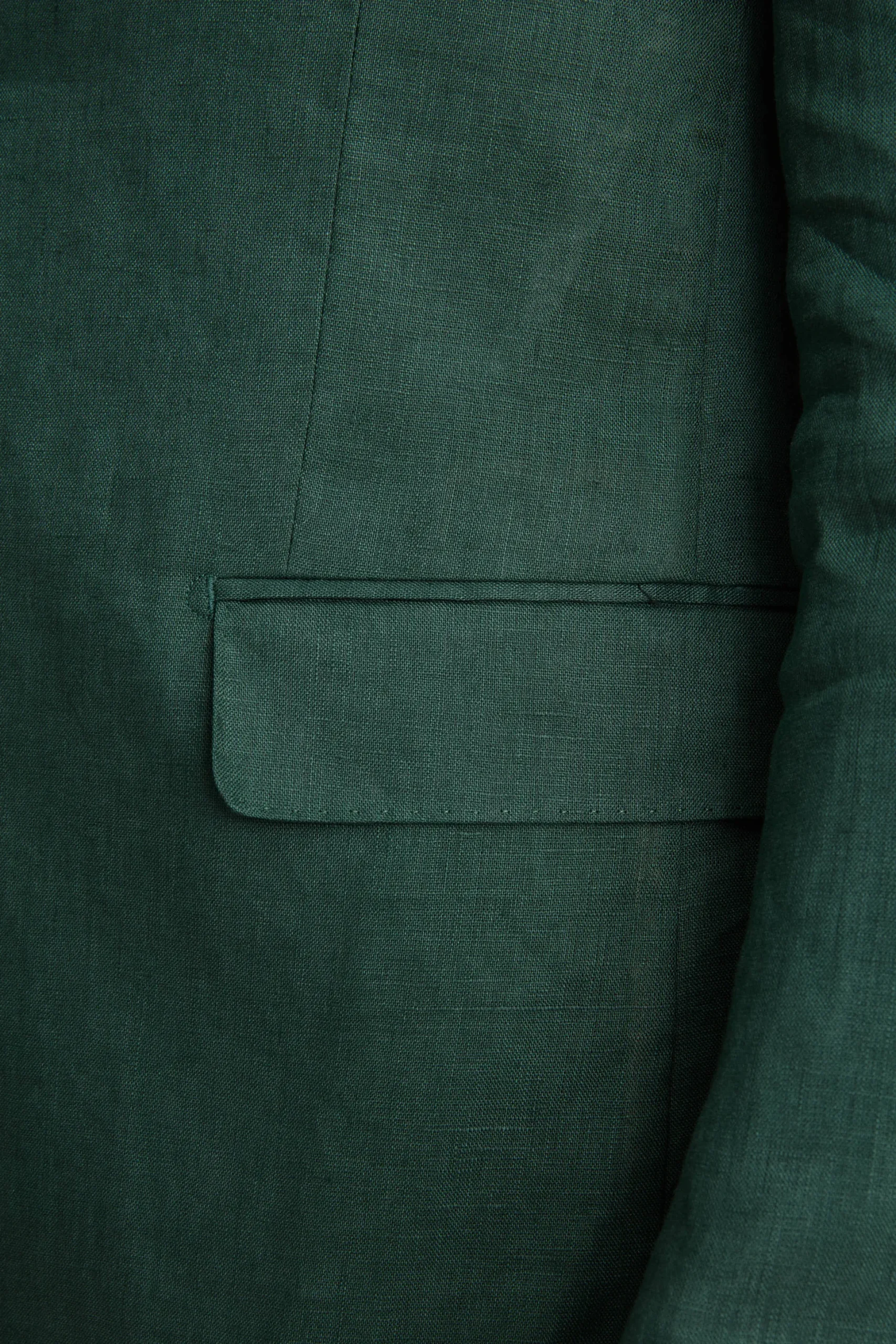 Abito Monopetto Comfort Fit in Puro Lino - VERDE