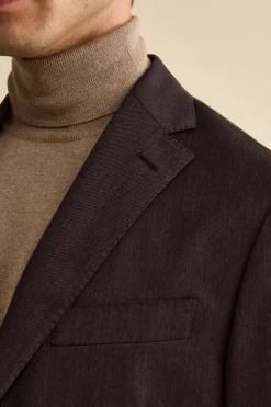 Abito Monopetto in Lana Vergine Regular Fit - MELANZANA