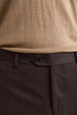 Abito Monopetto in Lana Vergine Regular Fit - MELANZANA