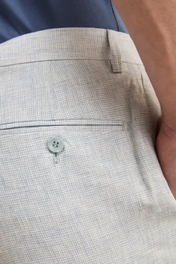 Abito Monopetto Slim Fit in Lino - FANT. AZZURRO