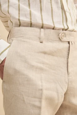 Abito Monopetto Slim Fit in Lino - FANT. BEIGE