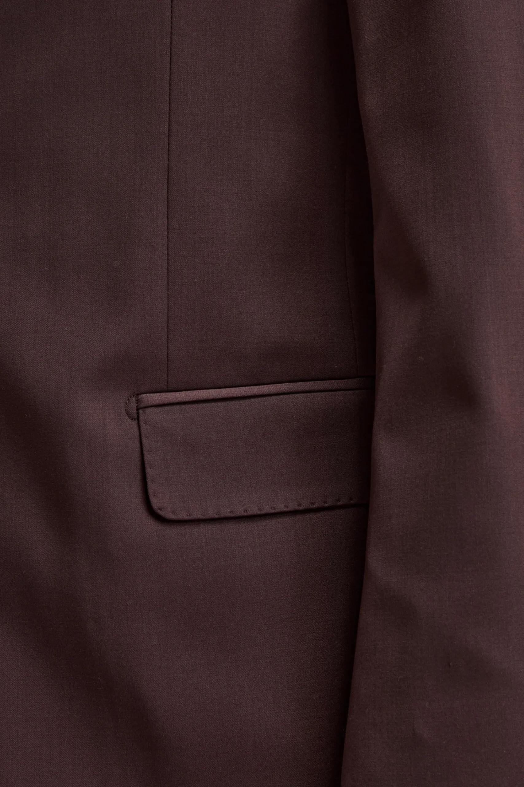 Abito Regular Monopetto in Lana Vergine con Revers Classico - BORDEAUX
