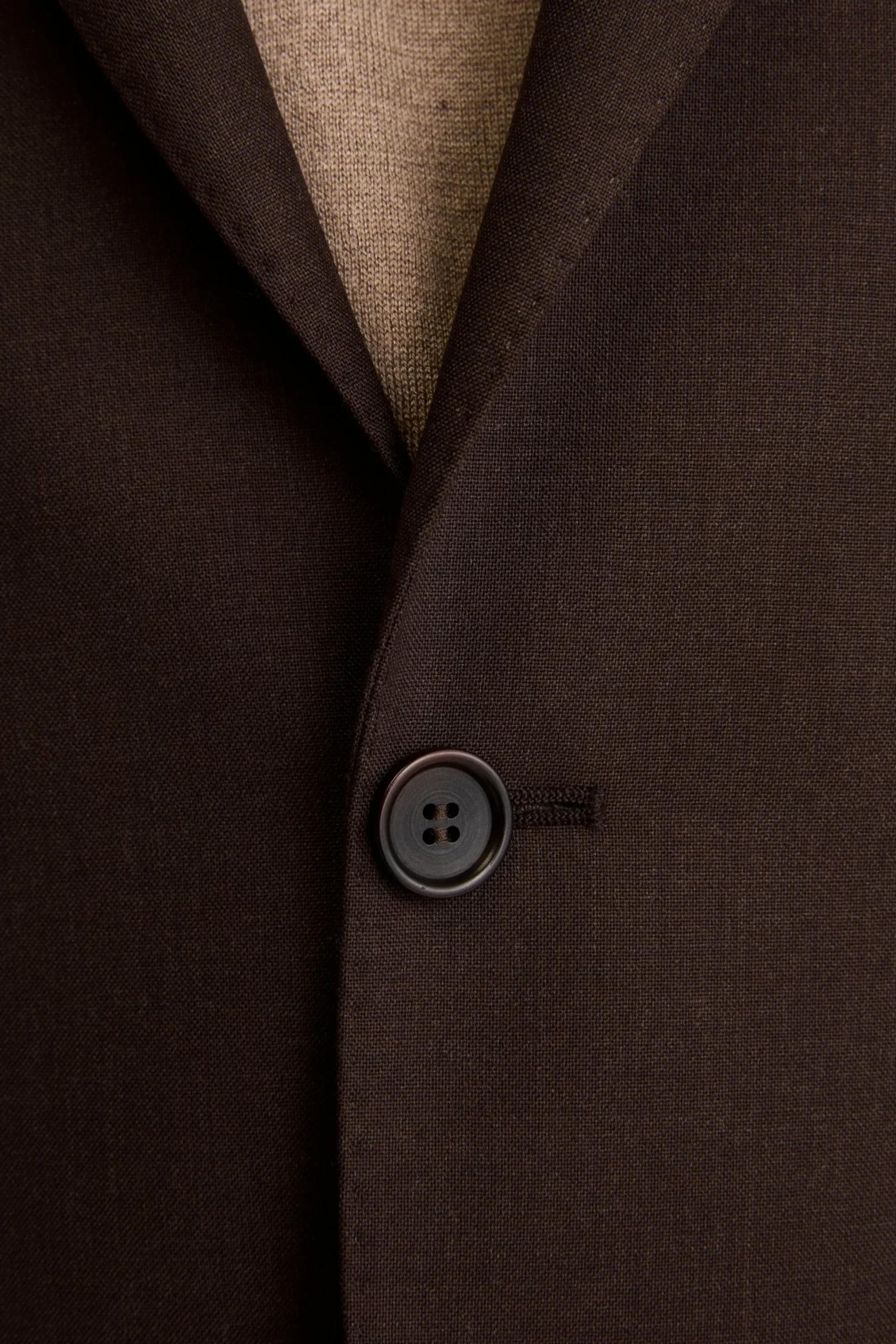Abito Semifoderato Slim Fit in Lana Vergine - MARRONE