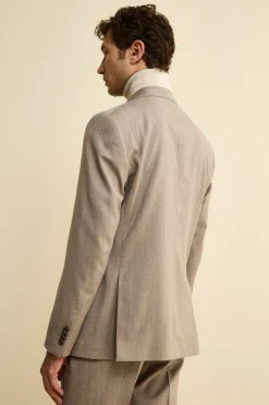 Abito Slim Fit Foderato in Lana e Cashmere - TORTORA