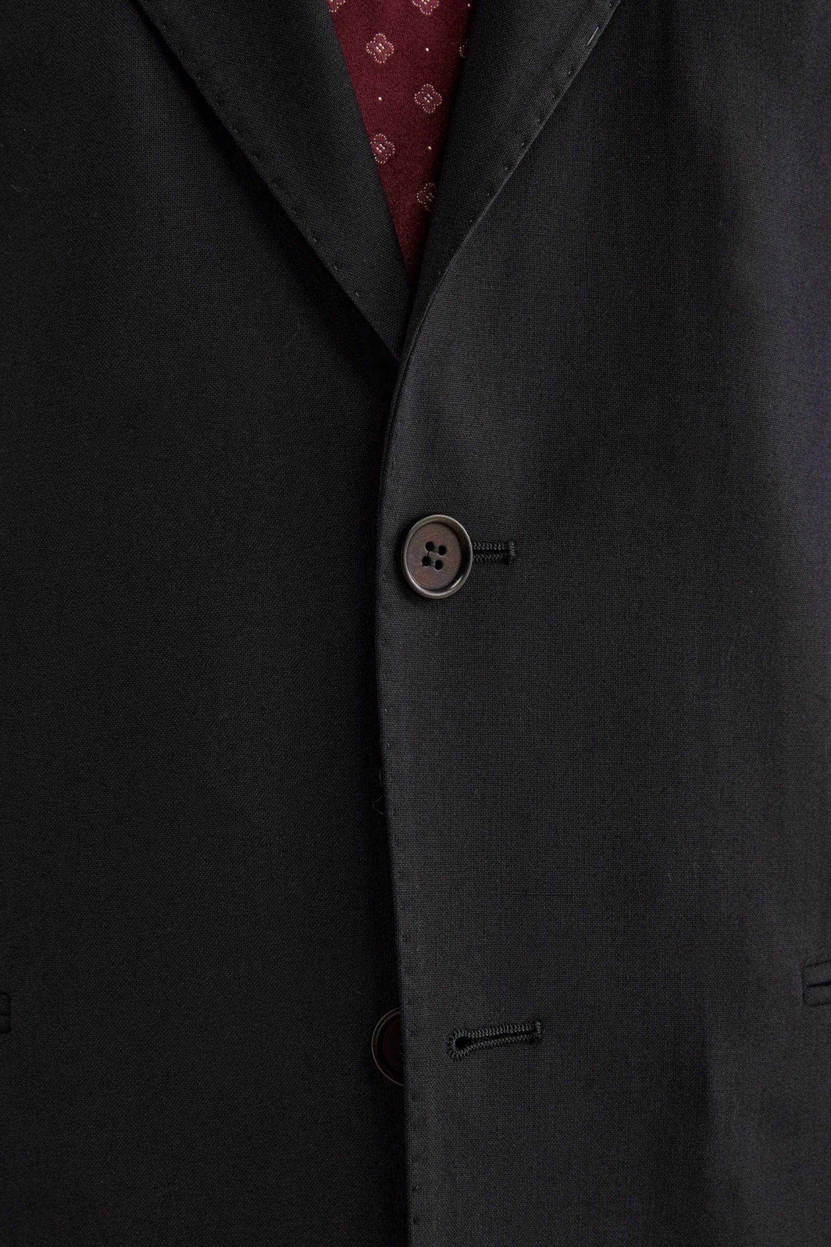 Abito Slim Fit in Lana Vergine con Revers a Lancia - BLU
