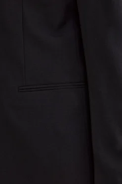 Abito Slim Fit in Lana Vergine con Revers a Lancia - BLU