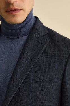 Abito Slim Fit in Lana Vergine con Revers Classico - GALLES BLU