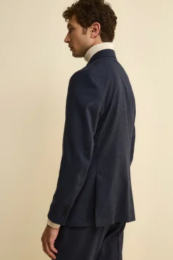 Abito Slim Fit in Misto Cashmere - BLU