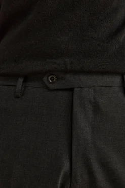 Abito Slim Fit Monopetto Revers a Lancia in Lana Vergine - ANTRACITE