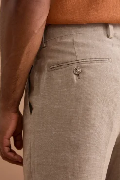 Abito Slim Fit Monopetto Semifoderato in Lino Melange - CAFFE