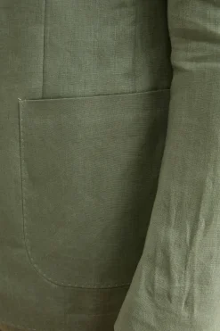 Abito Slim Fit Semifoderato in Lino - SALVIA