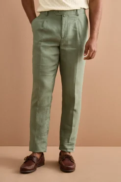 Abito Slim Fit Semifoderato in Lino - SALVIA