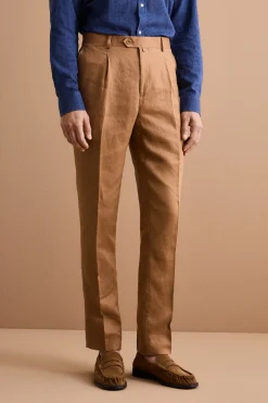 Abito Slim Fit Semifoderato in Lino - CAMOSCIO