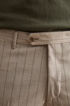 Abito Uomo in Lana Vergine Gessato Slim Fit - BEIGE GESSATO