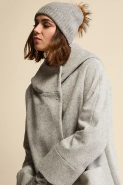 Berretto in Cashmere con Pompon - GRIGIO CHIARO