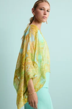 Blusa Creponne Elegante in Fantasia - FANT. ACQUA