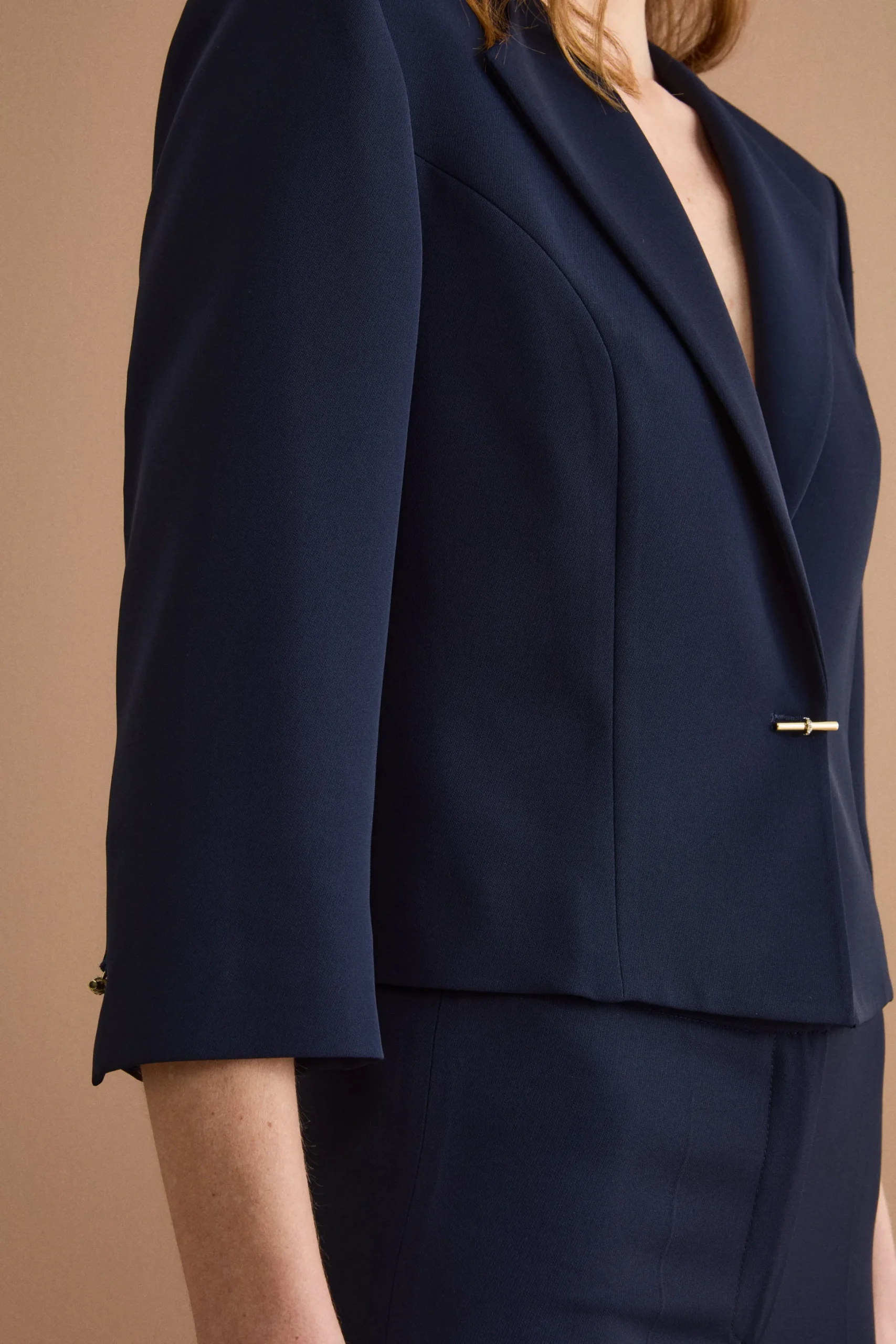Bolero Sciancrato da Cerimonia in Cady - BLU