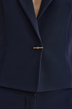 Bolero Sciancrato da Cerimonia in Cady - BLU