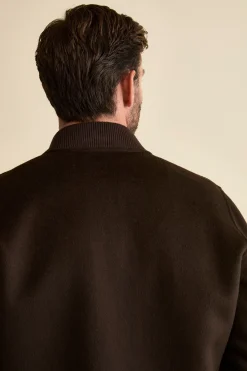 Bomber in Lana con Tasche - MARRONE