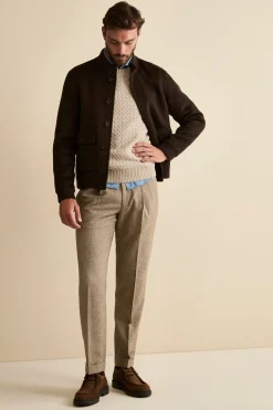 Bomber in Lana con Tasche - MARRONE