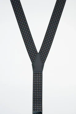 Bretelle Elasticizzate con Clip e Asole in Pelle - FANT. BLU
