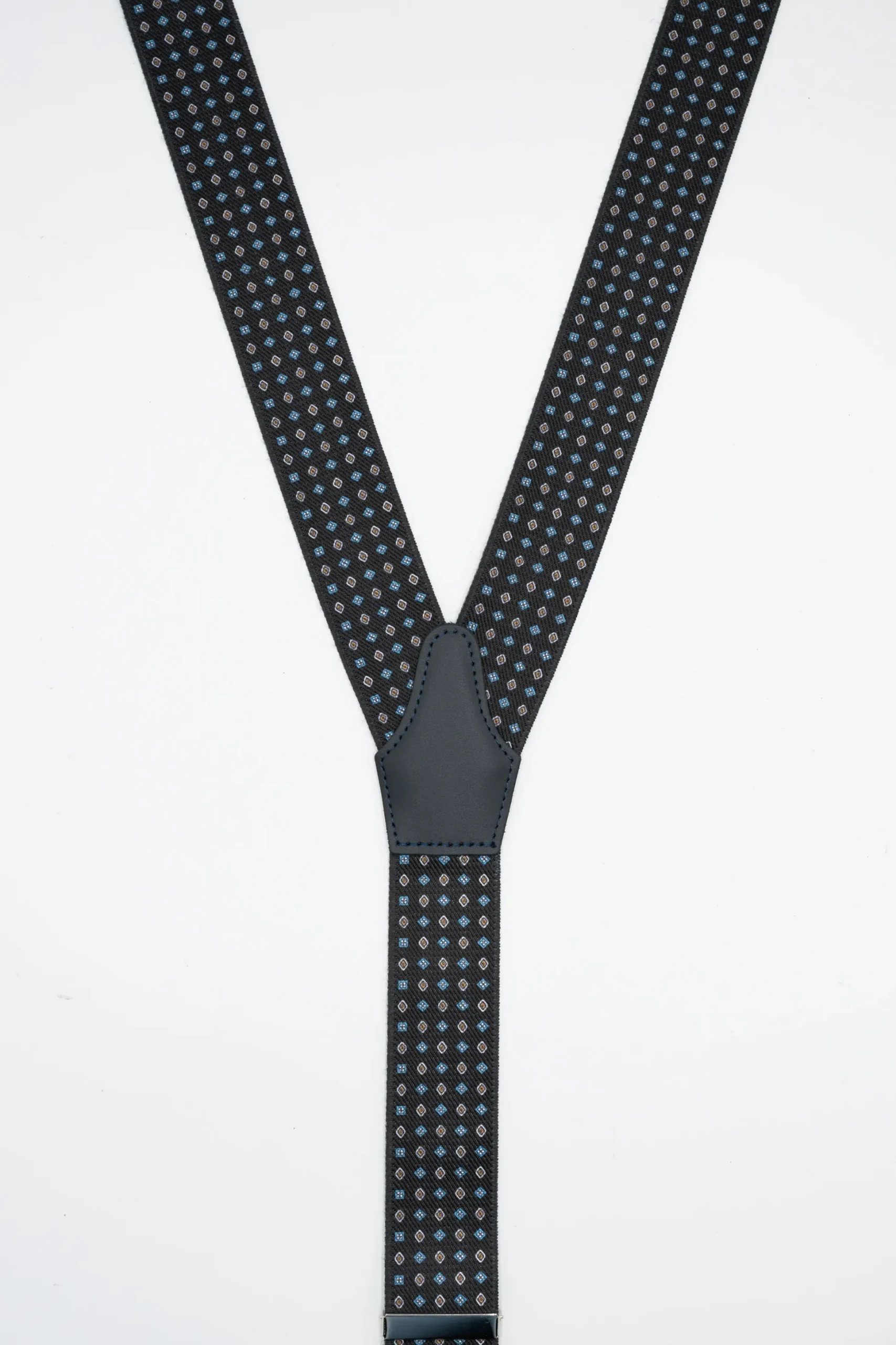 Bretelle Elasticizzate con Clip e Asole in Pelle - FANT. BLU