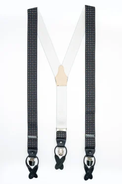 Bretelle Elasticizzate con Clip e Asole in Pelle - FANT. BLU
