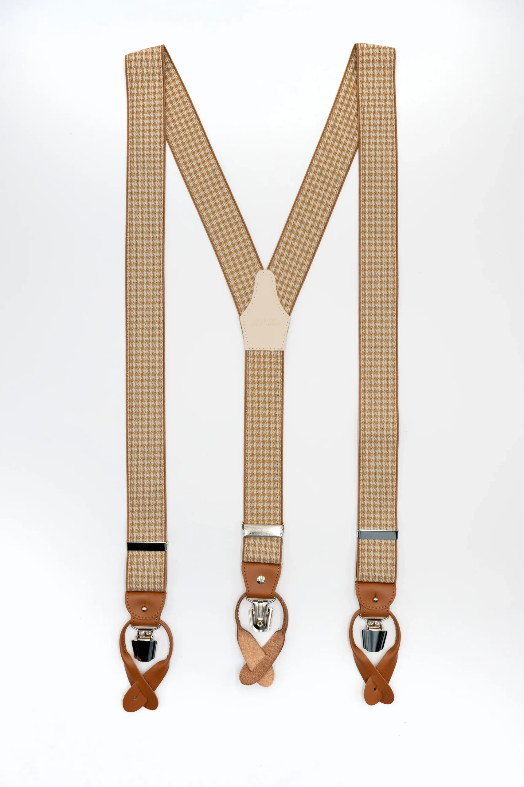 Bretelle Fantasia con Clip e Asole in Pelle - FANT. NATURALE