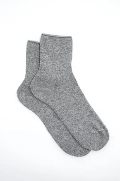 Calze Corte in Cotone con Lurex - GRIGIO
