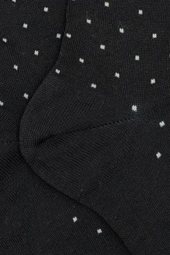Calze Lunghe in Cotone Fantasia Quadretti - NERO/GRIGIO