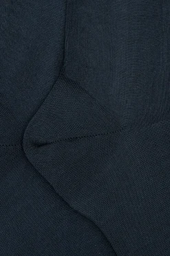 Calze Lunghe Rasate in Filo di Scozia - BLU