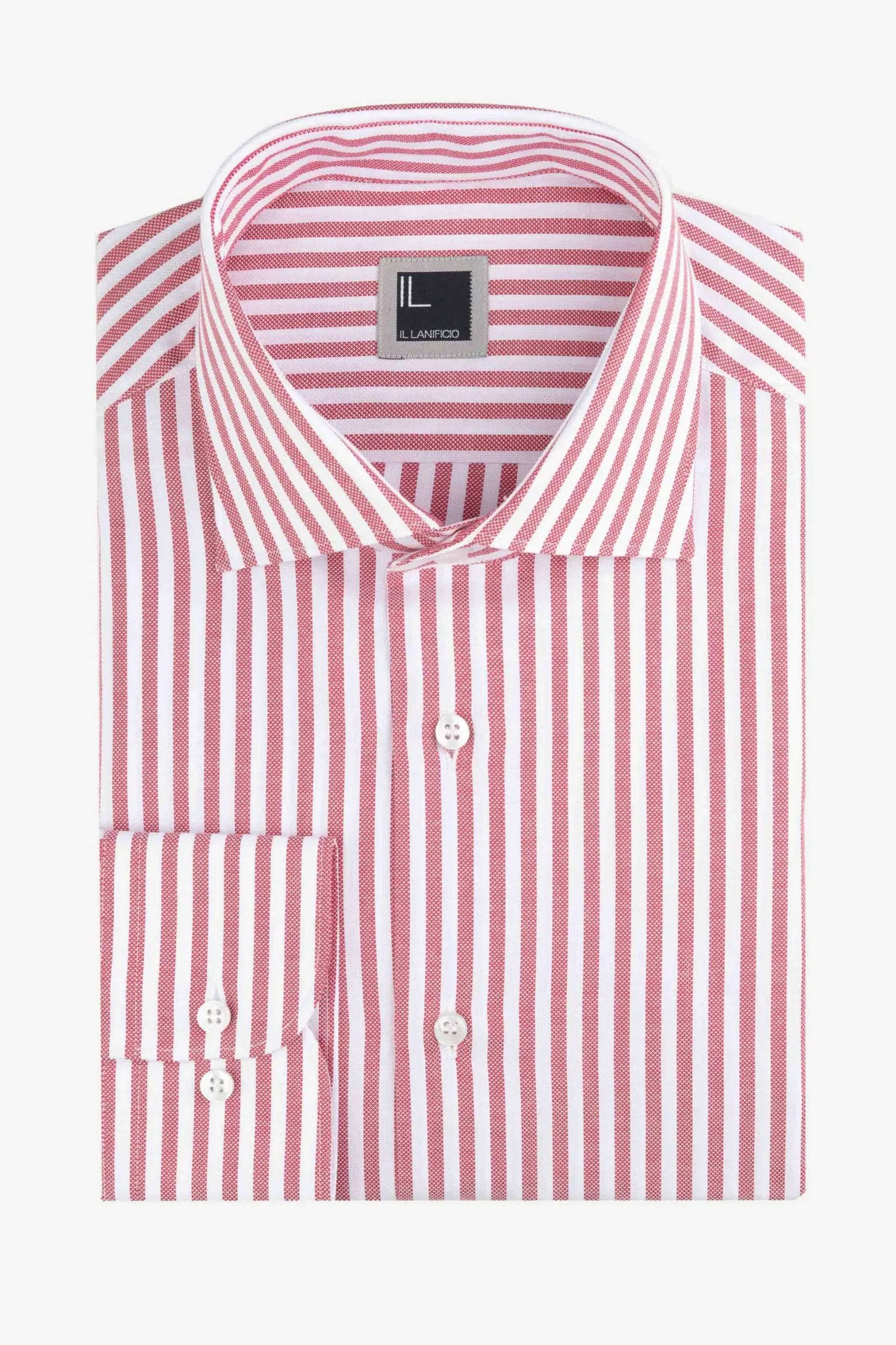 Camicia a righe collo francese - RIGATO BIANCO/ROSSO