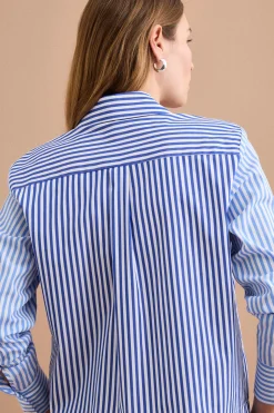 Camicia Boxy in Cotone con Taschino - FANT. AZZURRO