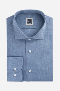 Camicia di lino da uomo - BLU APERTO