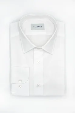 Camicia Dobby Slim Fit in Cotone - BIANCO OPERATO
