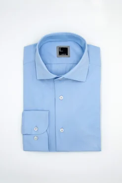 Camicia in jersey slim fit - AZZURRO