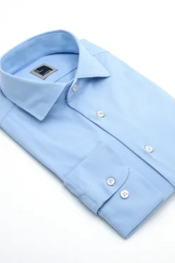 Camicia in jersey slim fit - AZZURRO