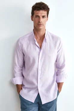 Camicia in lino coreana - GLICINE