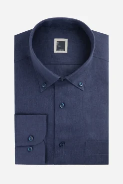 Camicia in lino regular fit - BLU