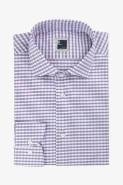 Camicia microfantasia slim - GLICINE QUADRI