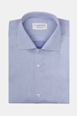 Camicia Regular Collo Francese - AZZURRO
