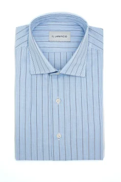 Camicia Regular Fit in Fantasia - RIGATO AZZURRO/BLU